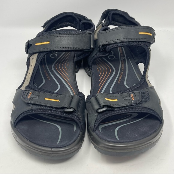 Ecco Yucatan Receptor Sandals Mens 11 - 11.5 EU 45 Black Brown Hiking Sport FLAW - Picture 8 of 15